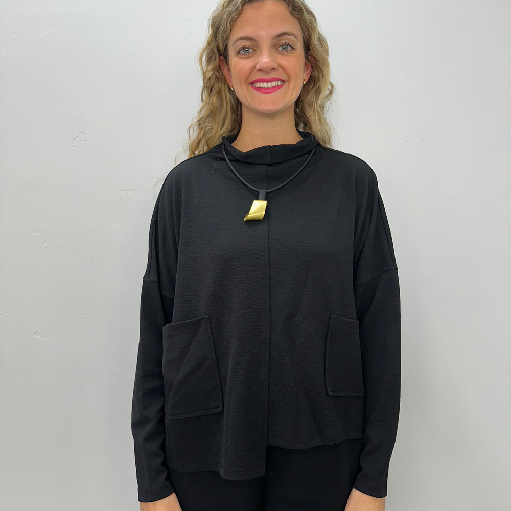 Black Cowl Neck Long Sleeve Milla Top