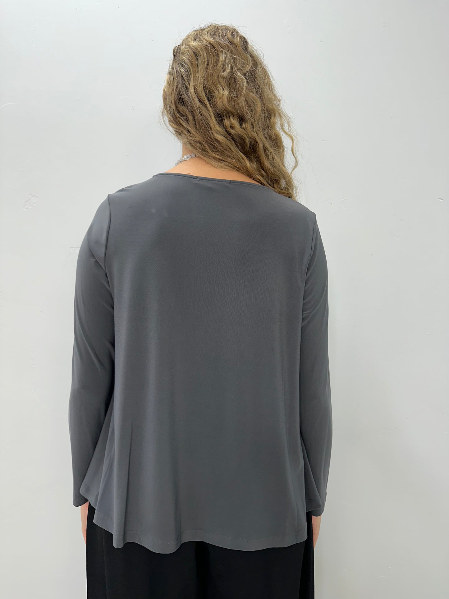 Alloy Gray Two Pocket Grommets Long Sleeve Clara Top