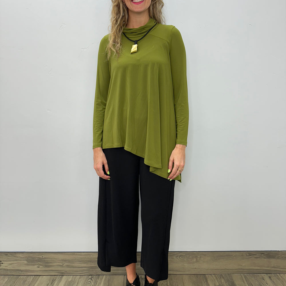 Pear Green Janira Asymmetrical Long Sleeve Top