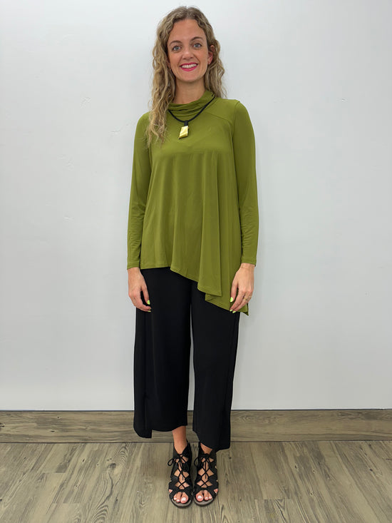 Pear Green Janira Asymmetrical Long Sleeve Top