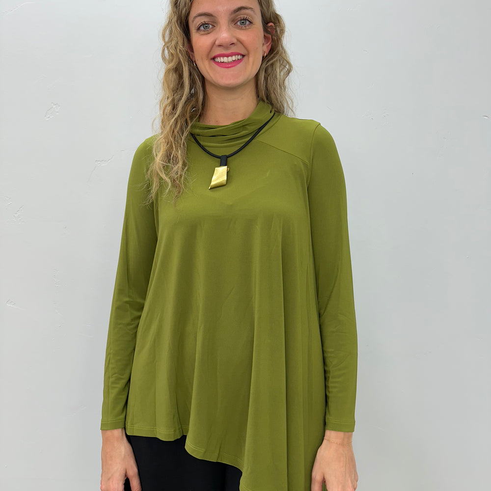 Pear Green Janira Asymmetrical Long Sleeve Top