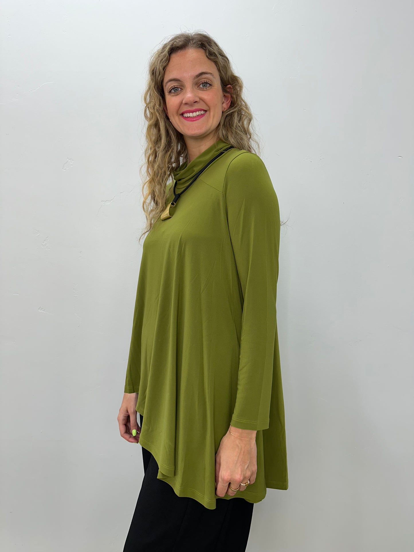 Pear Green Janira Asymmetrical Long Sleeve Top