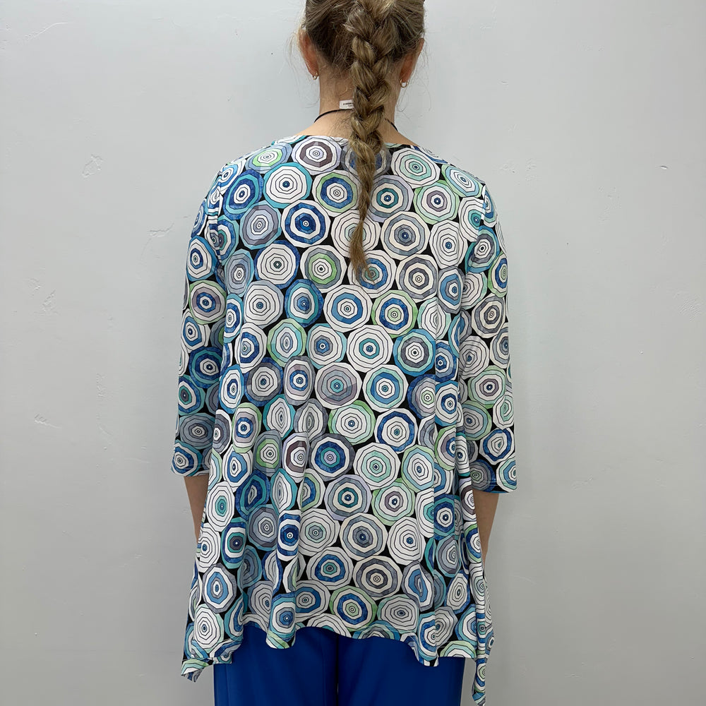 
                  
                    Mint and Blue Circles 3/4 Sleeve Shark-bite Tunic
                  
                