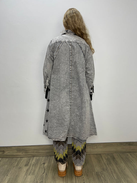 Load image into Gallery viewer, Gray Denim Dress with Buttons
