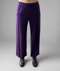 Blackberry Raw Edge Pant with Side Patch Pockets