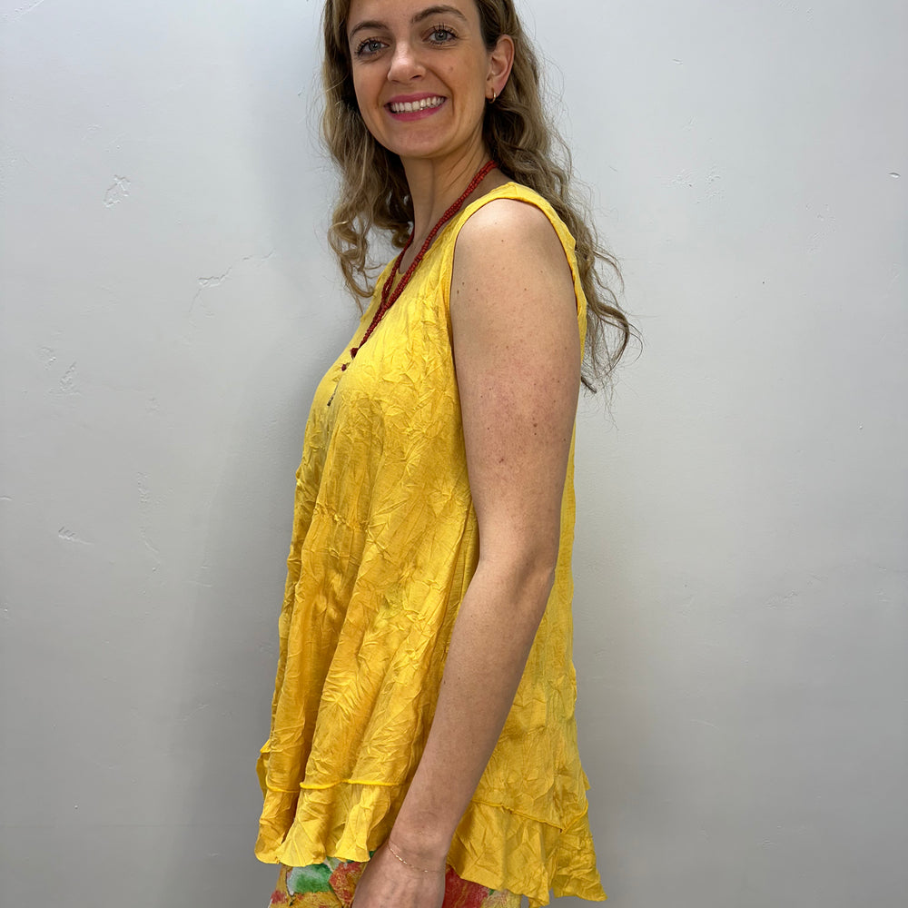 Marigold Yellow Crinkle Tank