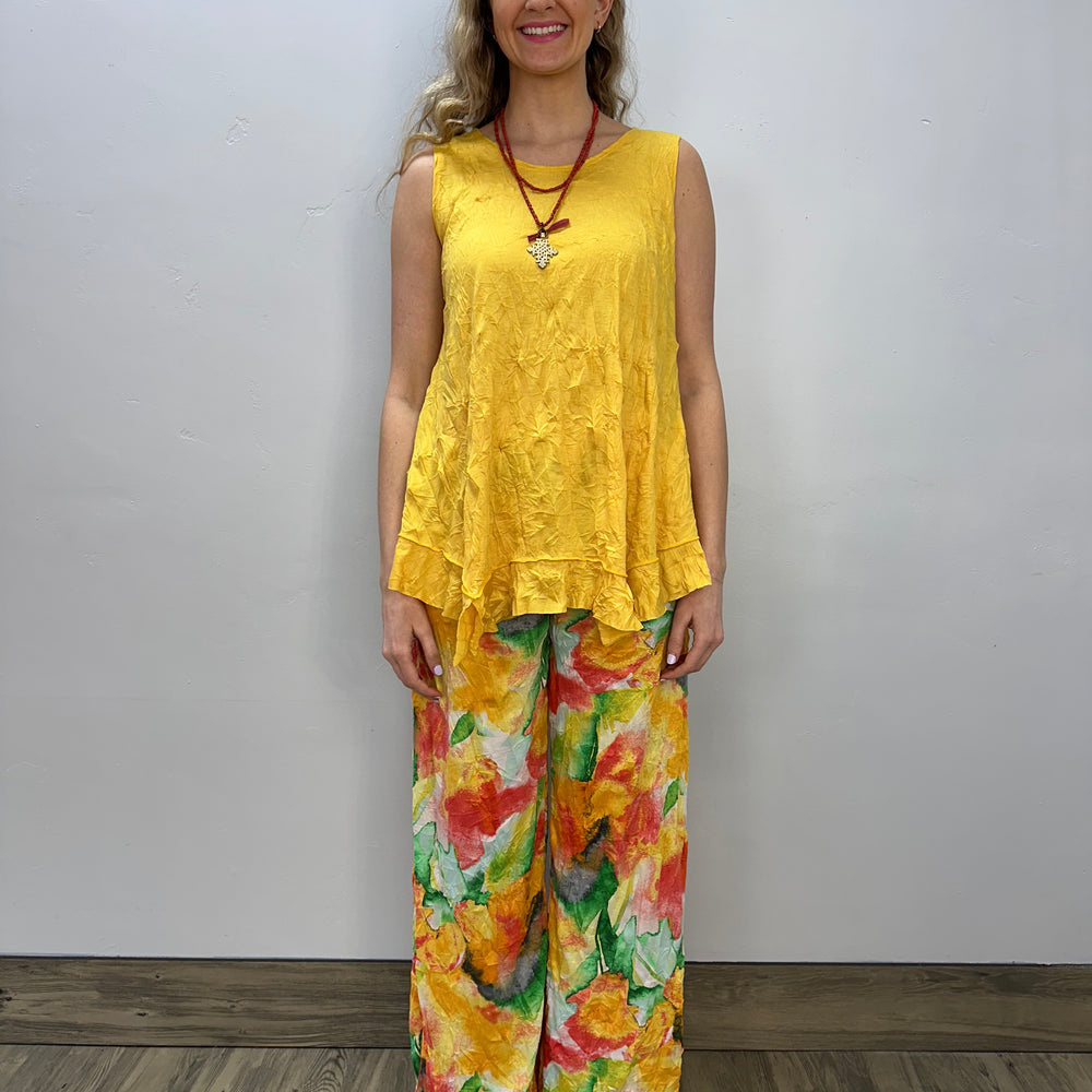 
                  
                    Marigold Yellow Crinkle Tank
                  
                