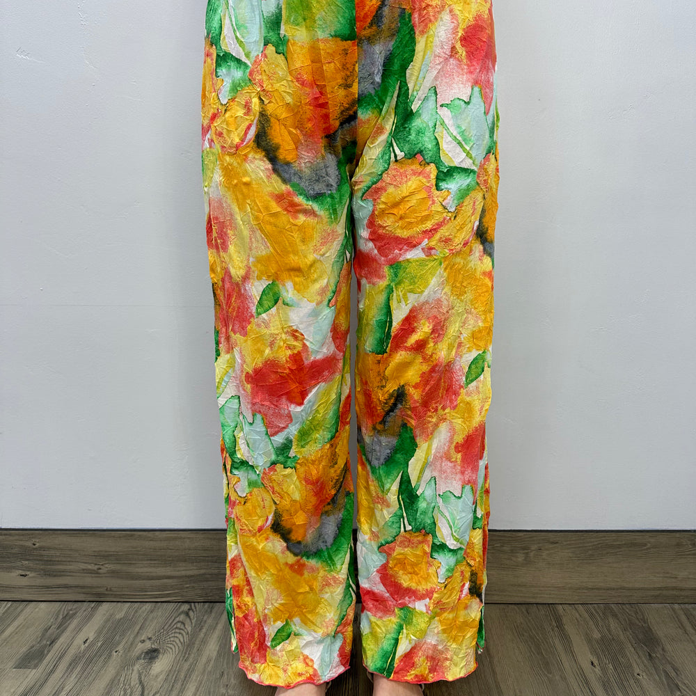 Mango Watercolor Crinkle Long Pant