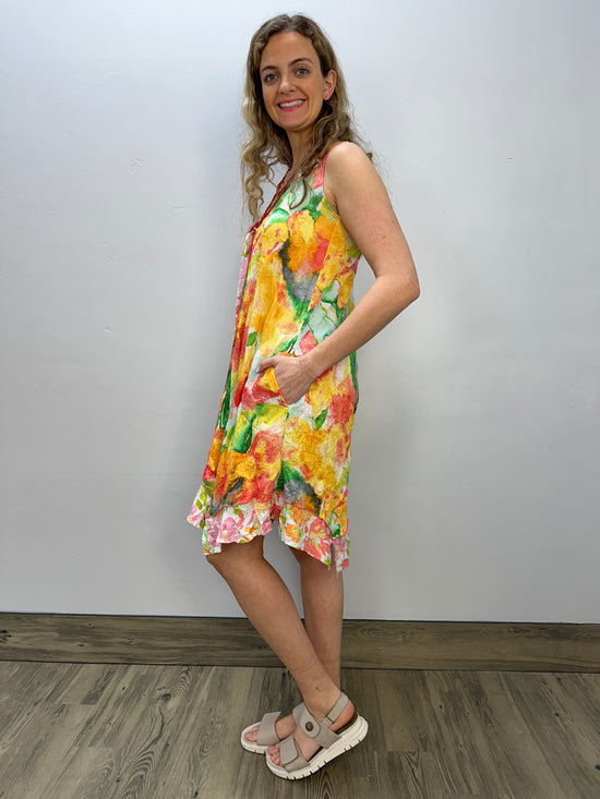Load image into Gallery viewer, Mango Watercolor Swing Dress

