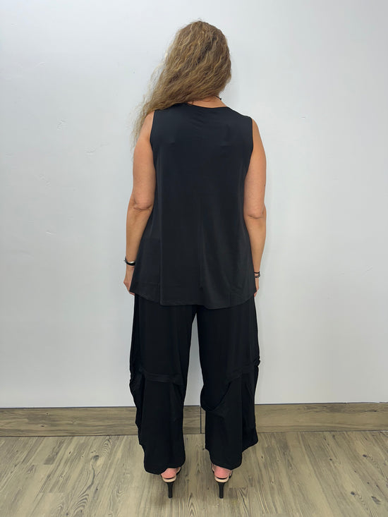 Black Solid Sleeveless Desa Tunic