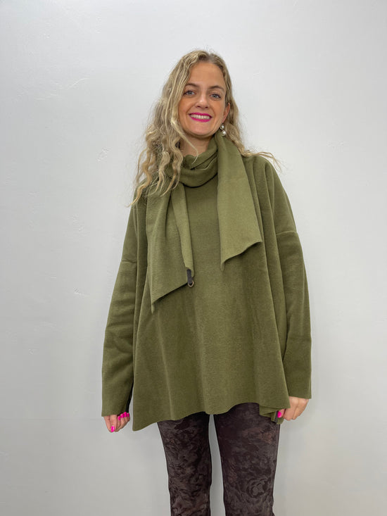 Moss Sweater with Scarf