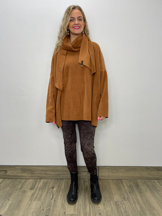 Rust Sweater with Scarf