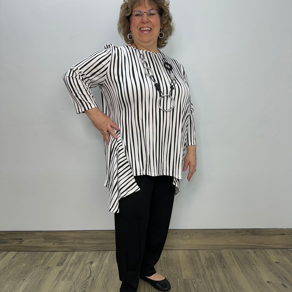 Black and White Stripe Dre Tunic