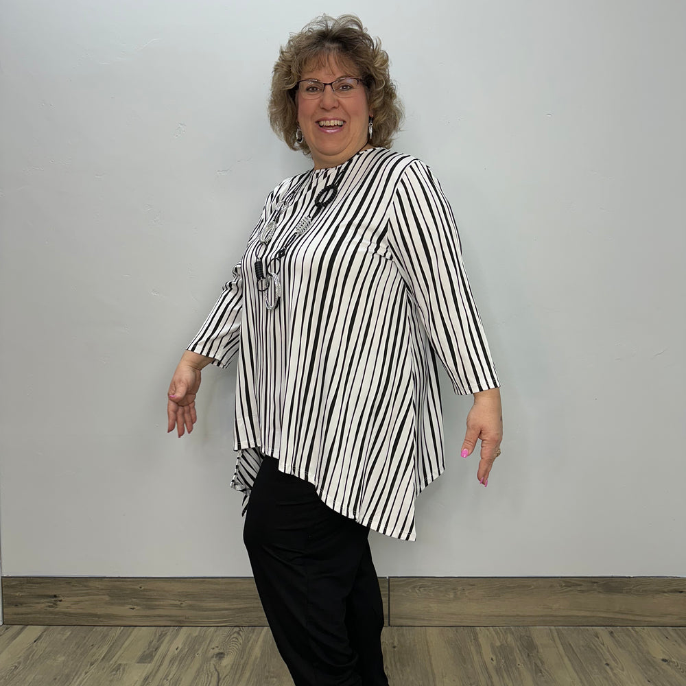 Black and White Stripe Dre Tunic