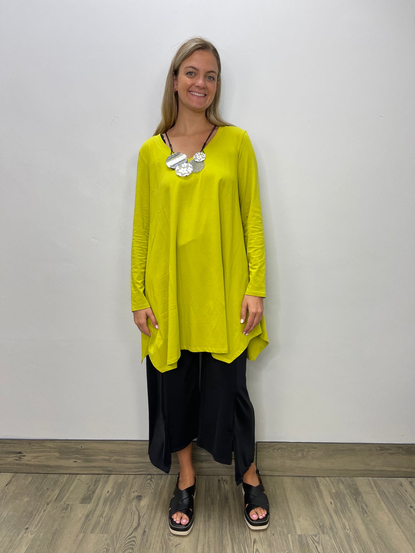 Load image into Gallery viewer, Pistachio V Neck Swing Tunic
