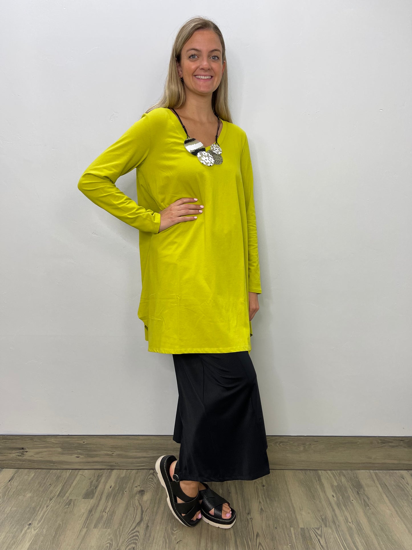 Pistachio V Neck Swing Tunic