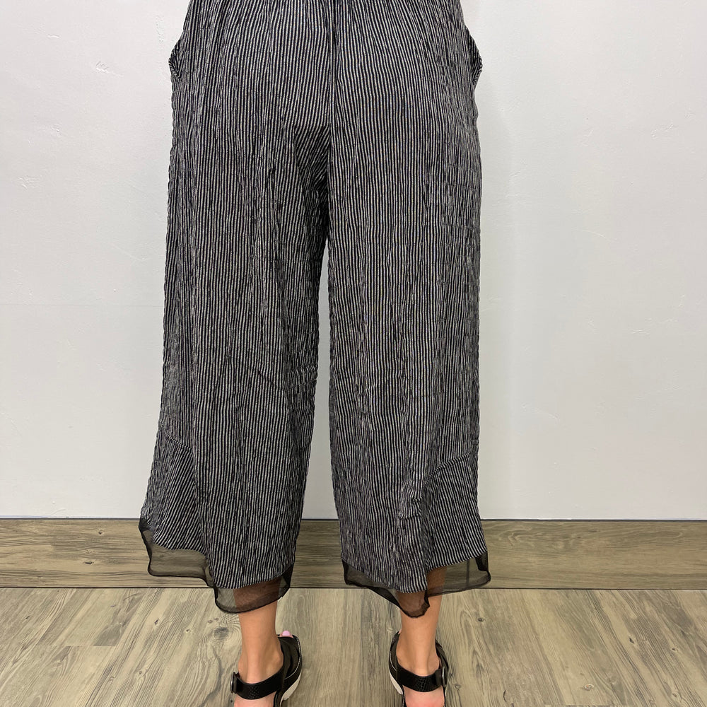 
                  
                    Black Stripe Crop Pant with Mesh Bottom
                  
                