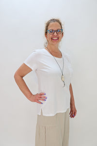 White 100% Cotton Short Sleeve Tee