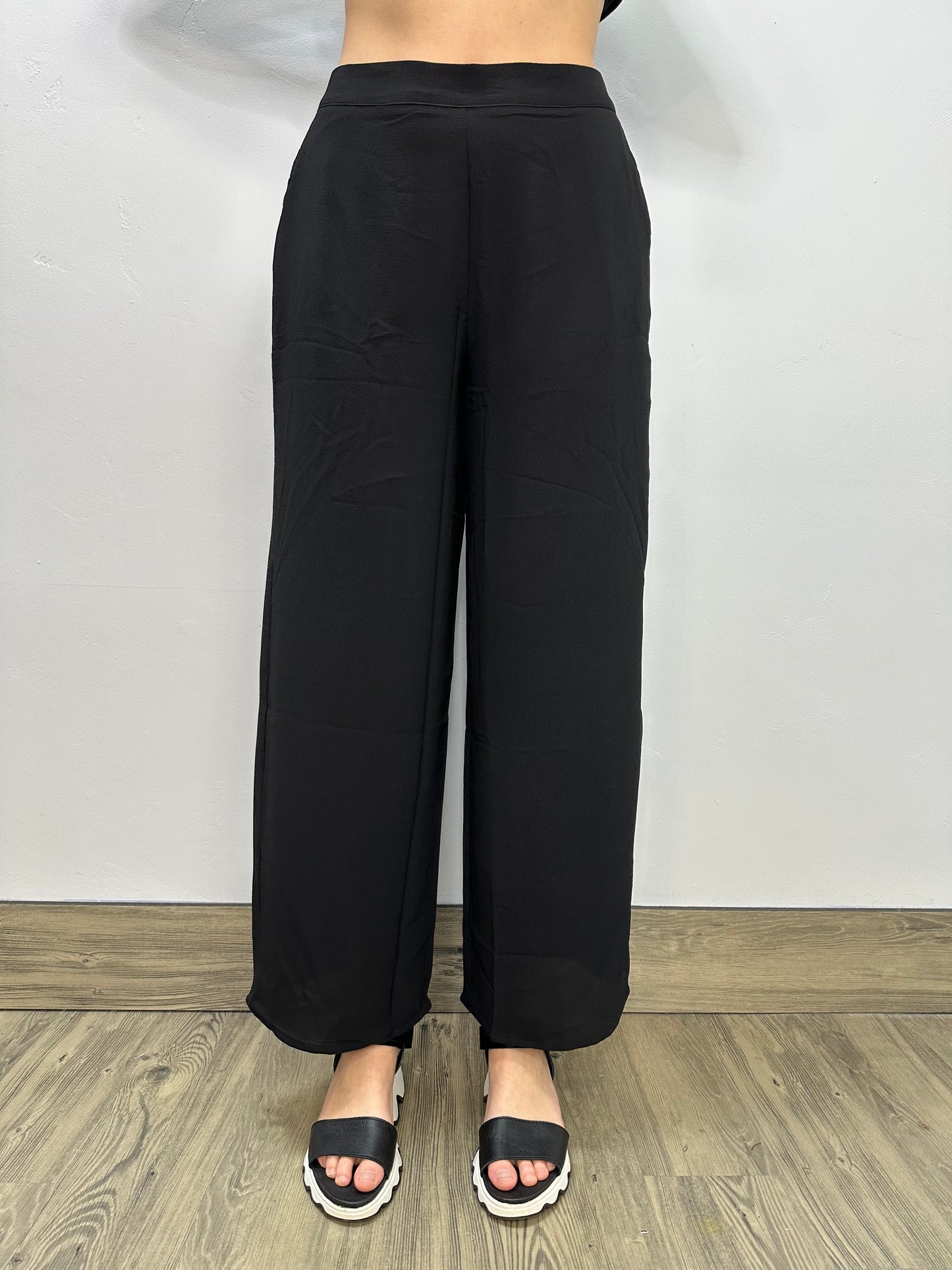 Black Full Length Kate Wide Leg Pant