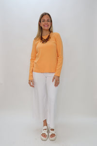 Orange Sherbet 100% Cotton Long Sleeve Shirt