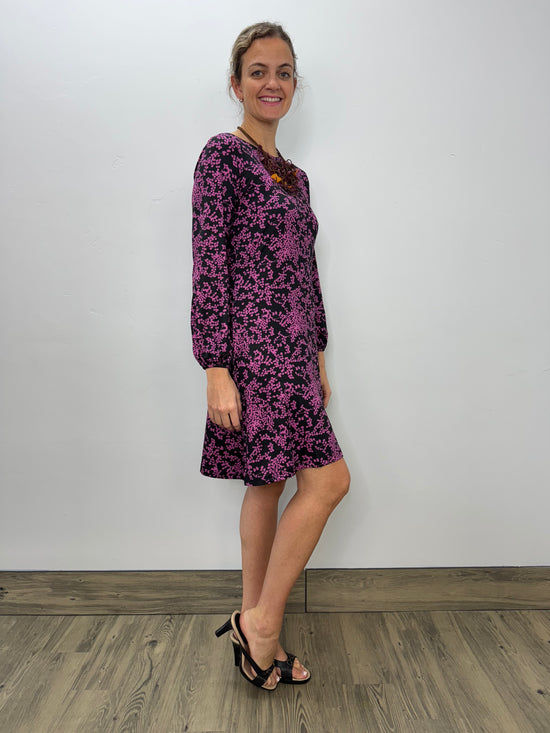 Magenta and Black Berries Pattern Dress