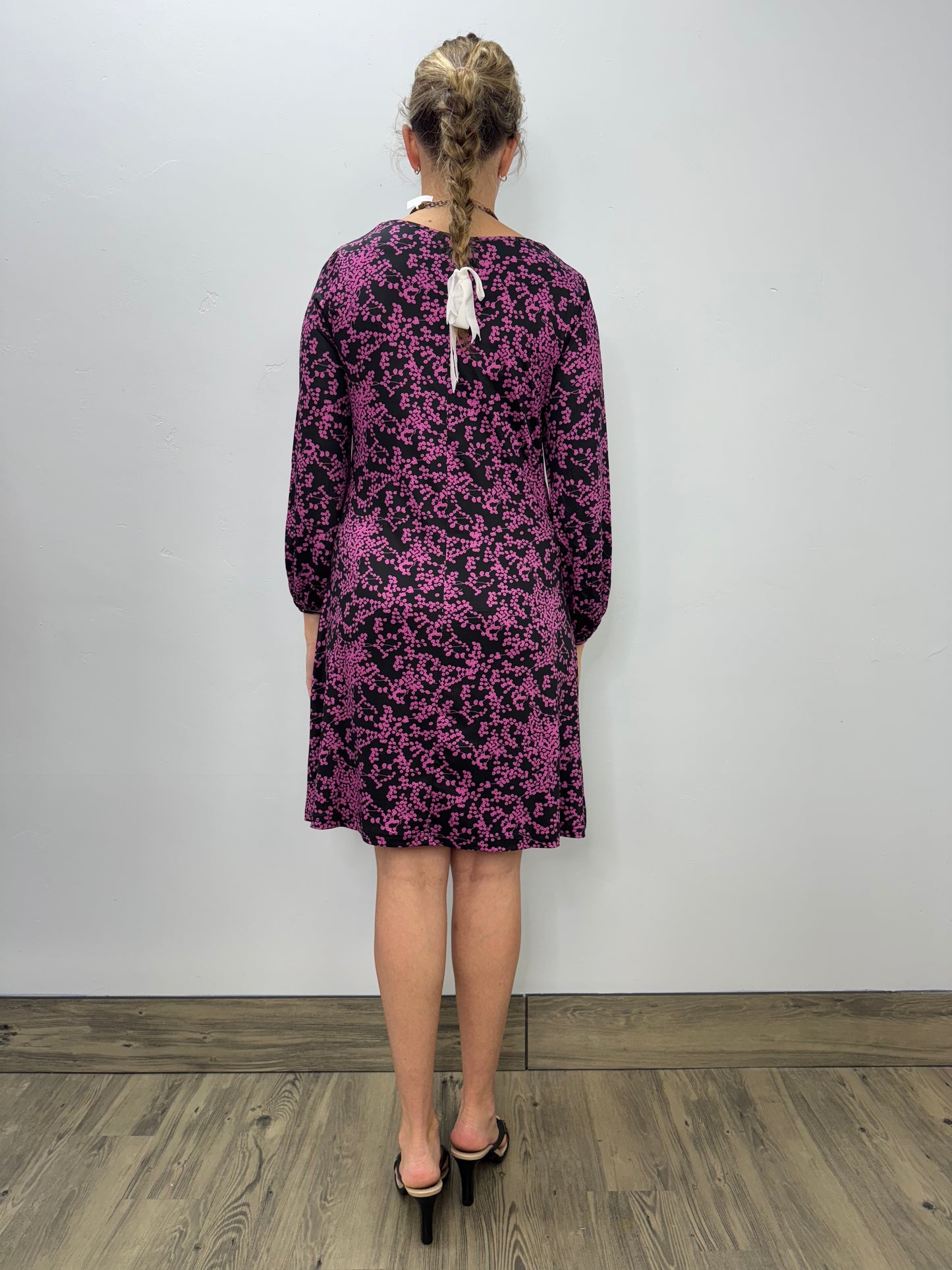 Magenta and Black Berries Pattern Dress