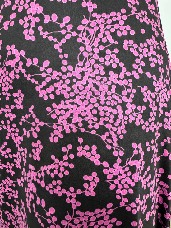 Magenta and Black Berries Pattern Dress