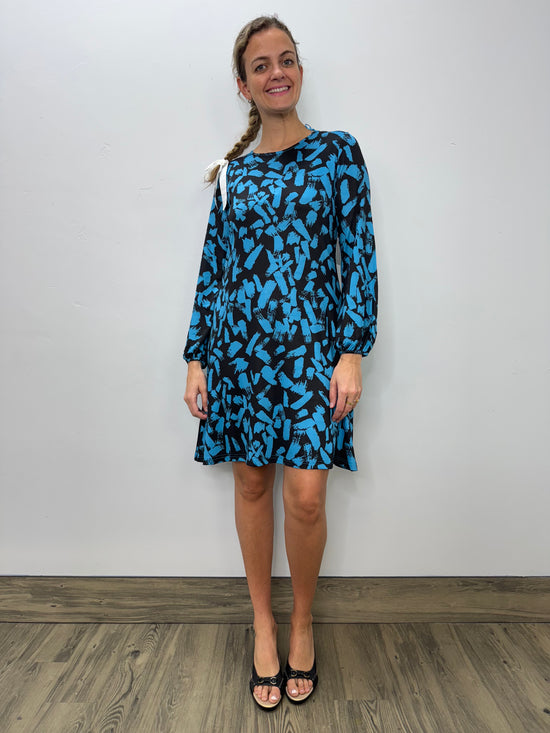 Blue and Black Pattern Dress