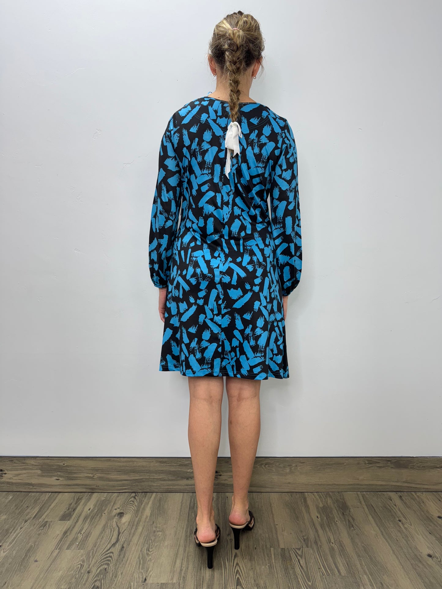 Blue and Black Pattern Dress