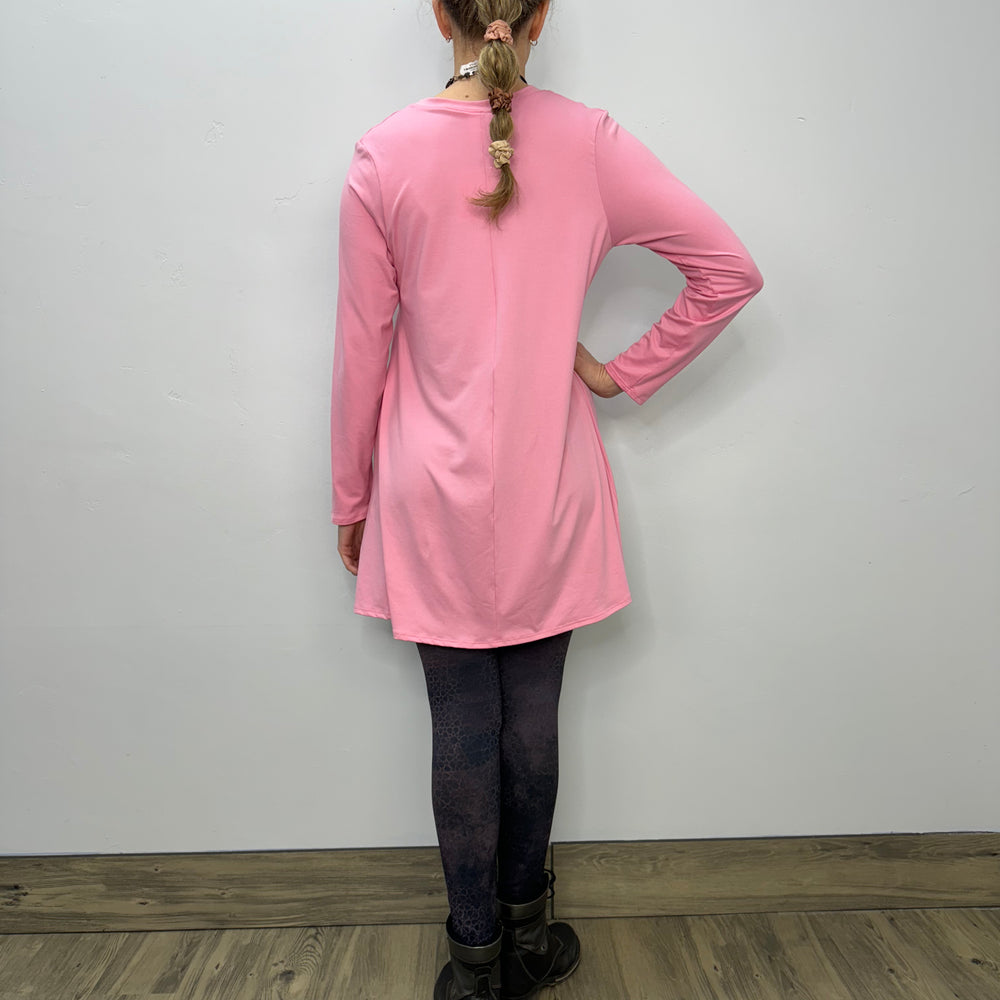 
                  
                    Long Sleeve Basic A-Line Tunic - Bubble Gum
                  
                