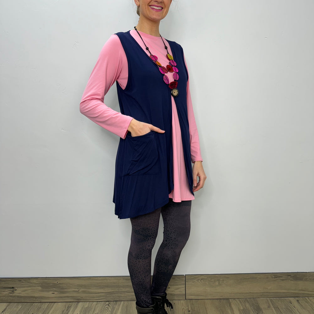 
                  
                    Long Sleeve Basic A-Line Tunic - Bubble Gum
                  
                