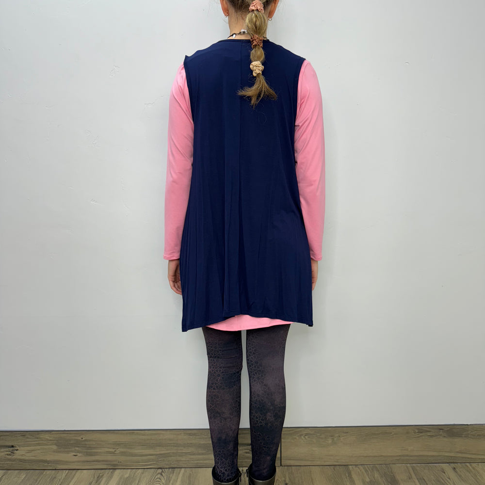 
                  
                    Modal One Button Vest with Pockets - Blueberry
                  
                