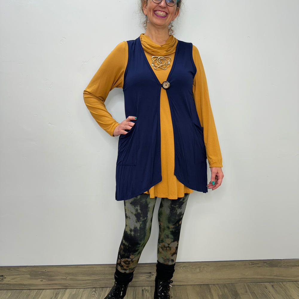 
                  
                    Long Sleeve Modal Cowl Neck - Mustard
                  
                