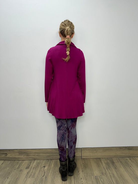 Load image into Gallery viewer, Long Sleeve Modal Cowl Neck - Magenta
