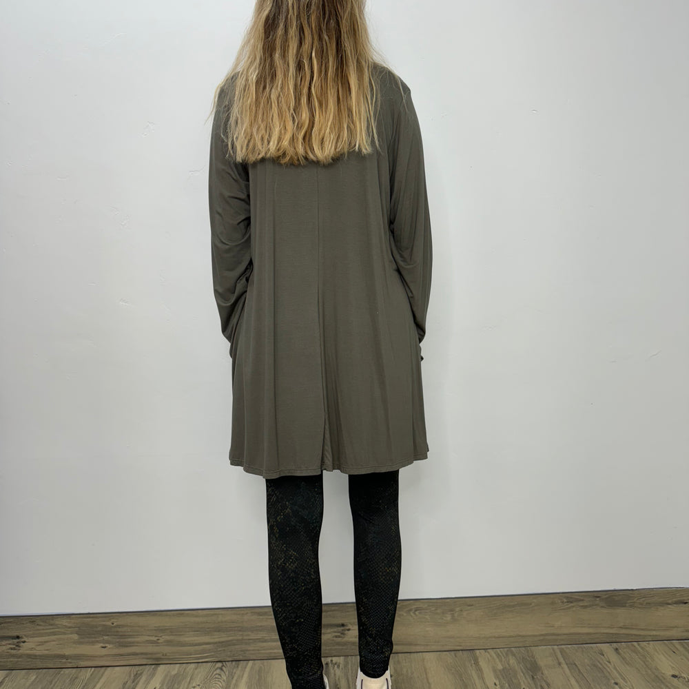 
                  
                    Long Sleeve Basic A-Line Tunic - Gun Metal
                  
                