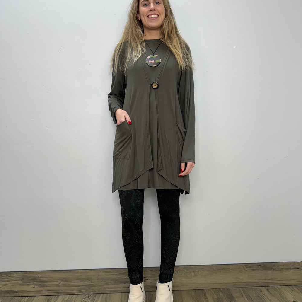 
                  
                    Long Sleeve Basic A-Line Tunic - Gun Metal
                  
                