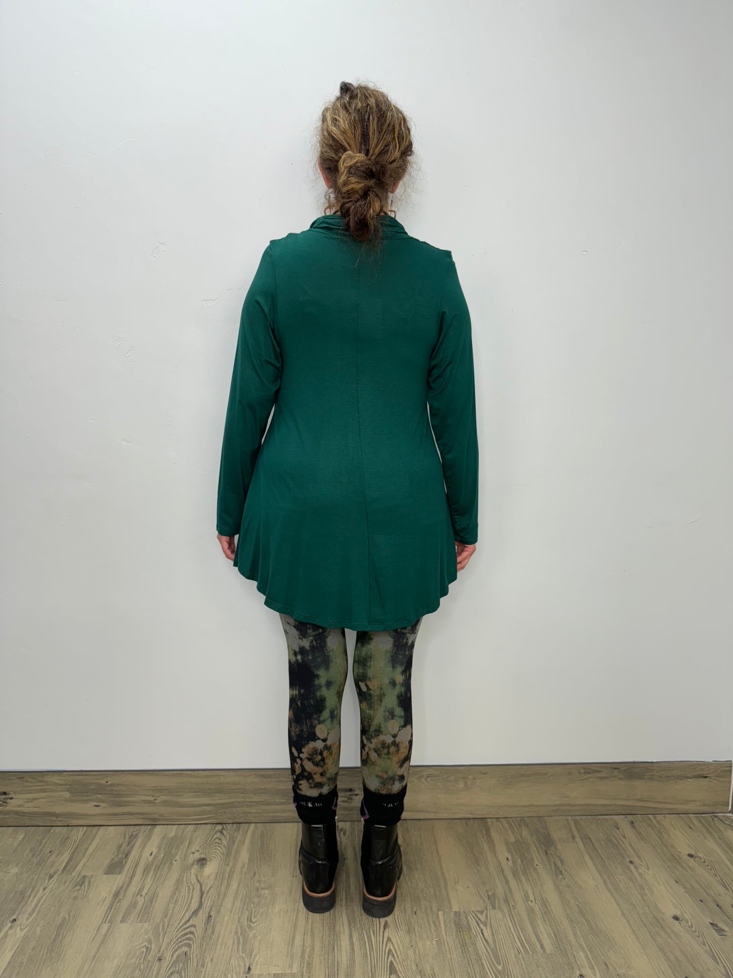 Long Sleeve Modal Cowl Neck - Emerald