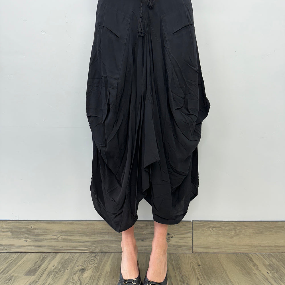 Drawstring Black Skirt