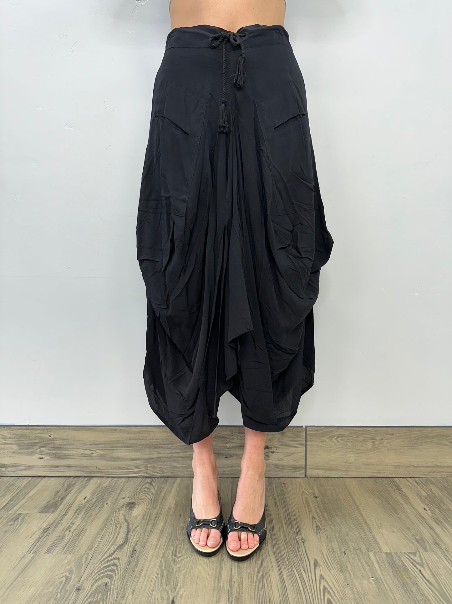 Drawstring Black Skirt