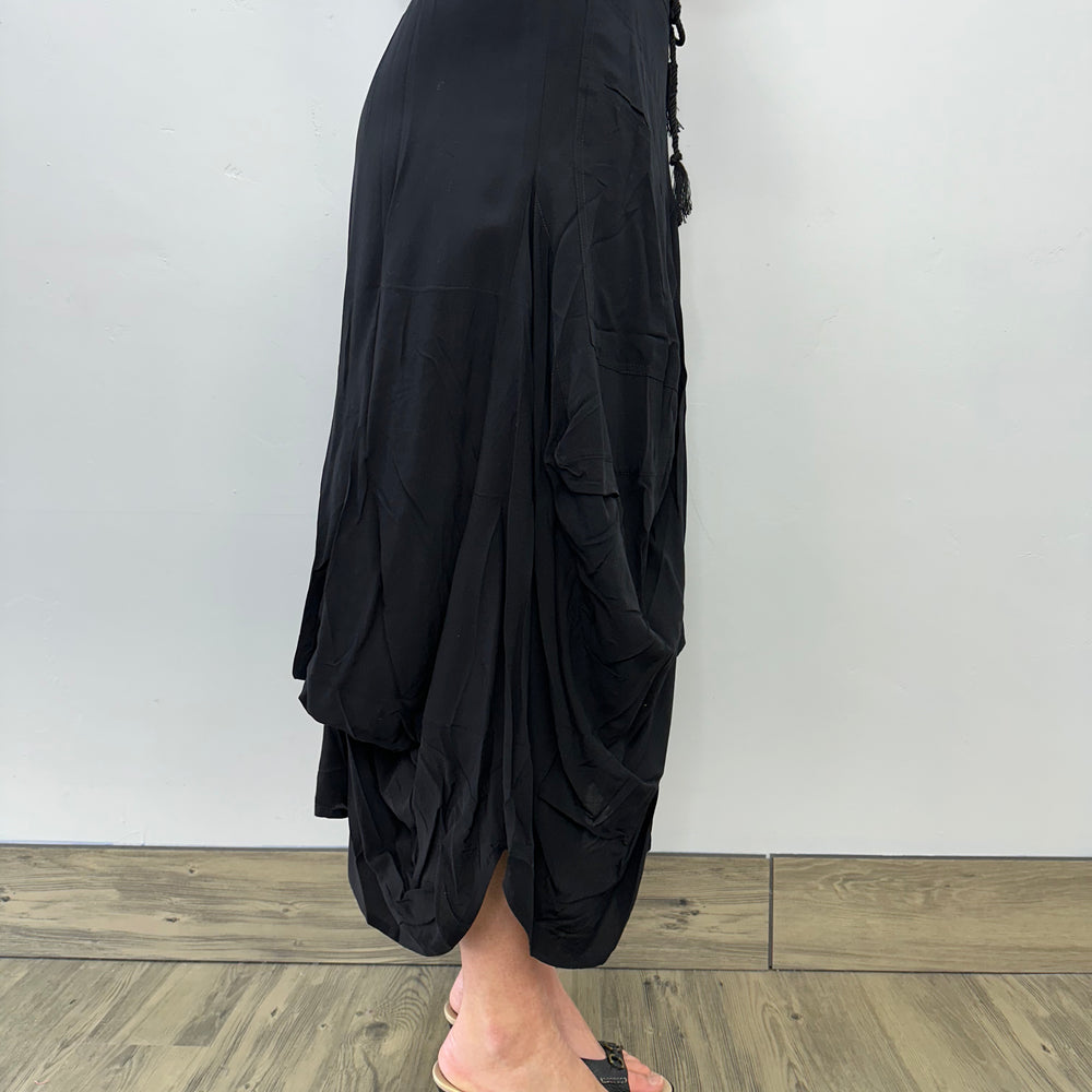 Drawstring Black Skirt