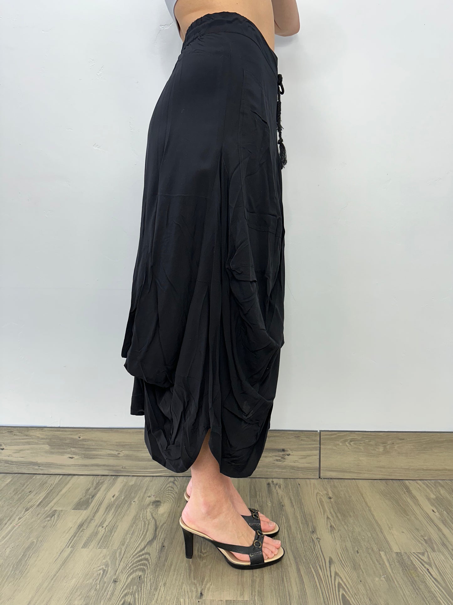 Drawstring Black Skirt