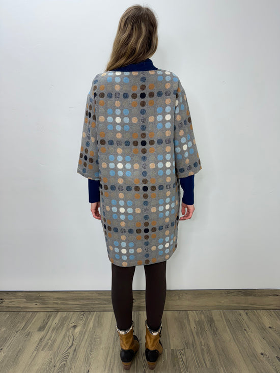 Glaze Blue Polka Dots Wool Tunic Dress