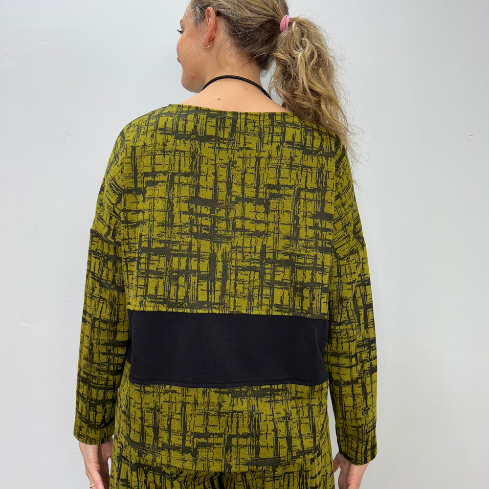 
                  
                    Chive Green Pattern Gwen Top
                  
                