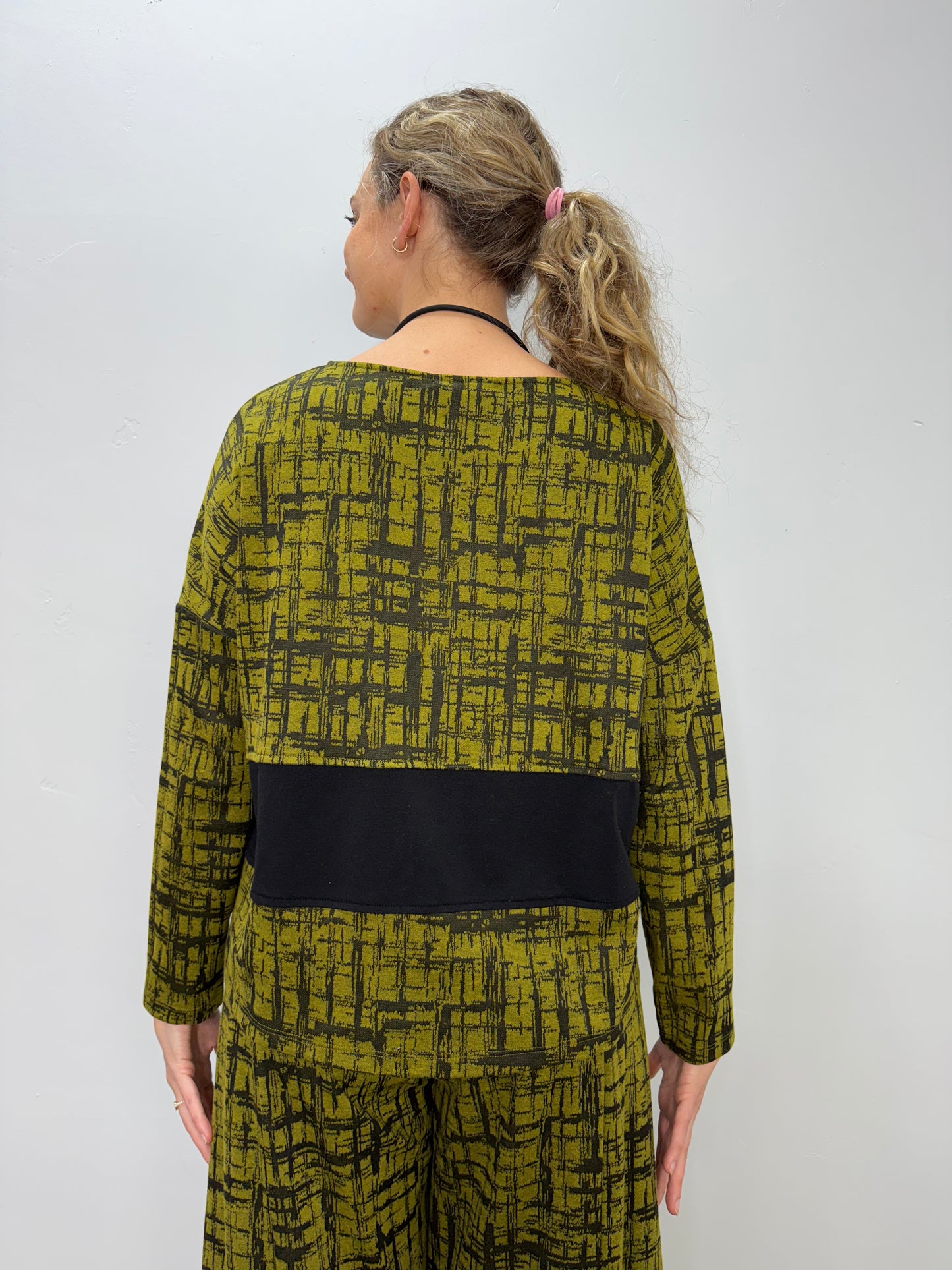 Chive Green Pattern Gwen Top