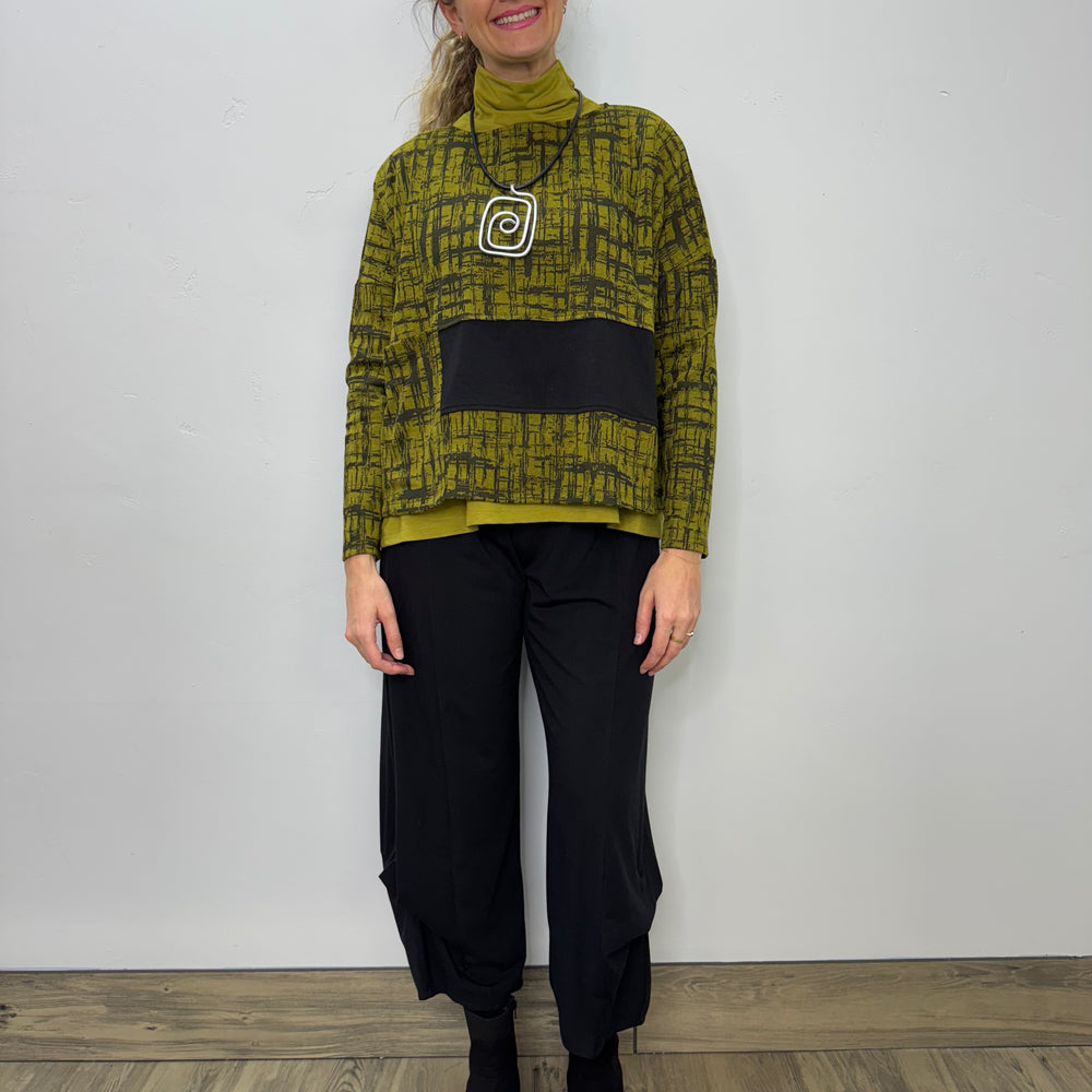 
                  
                    Chive Green Pattern Gwen Top
                  
                