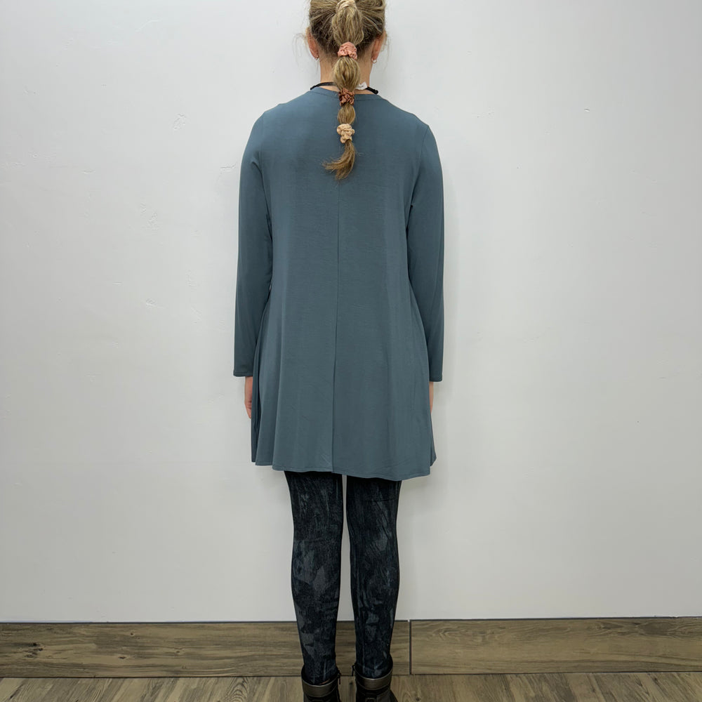 
                  
                    Long Sleeve Basic A-Line Tunic - Azure
                  
                