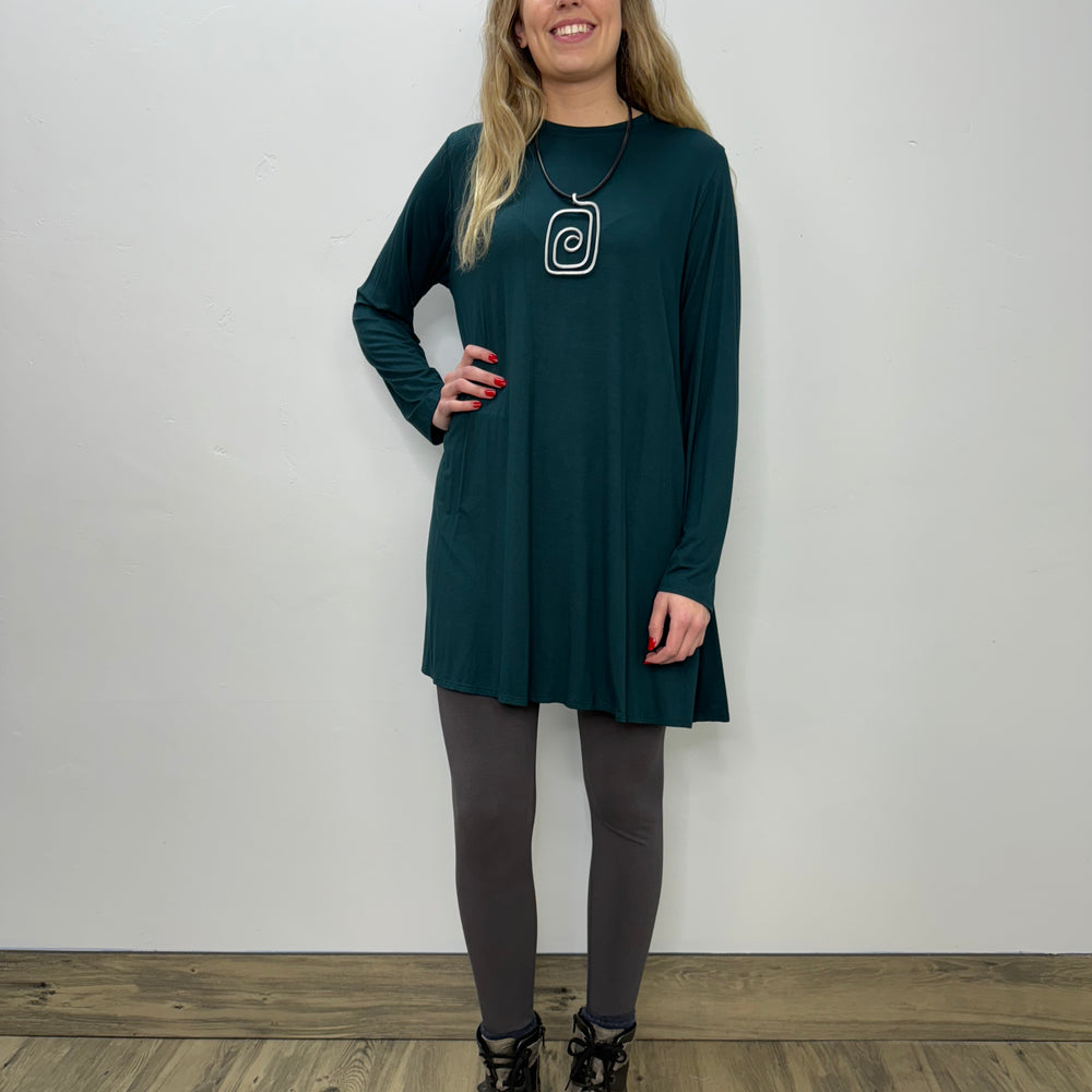 Long Sleeve Basic A-Line Tunic - Deep Sea