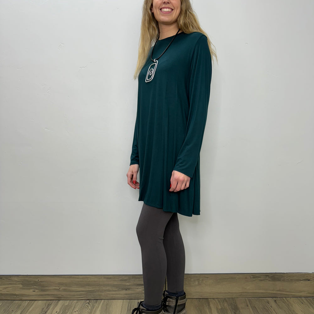 Long Sleeve Basic A-Line Tunic - Deep Sea