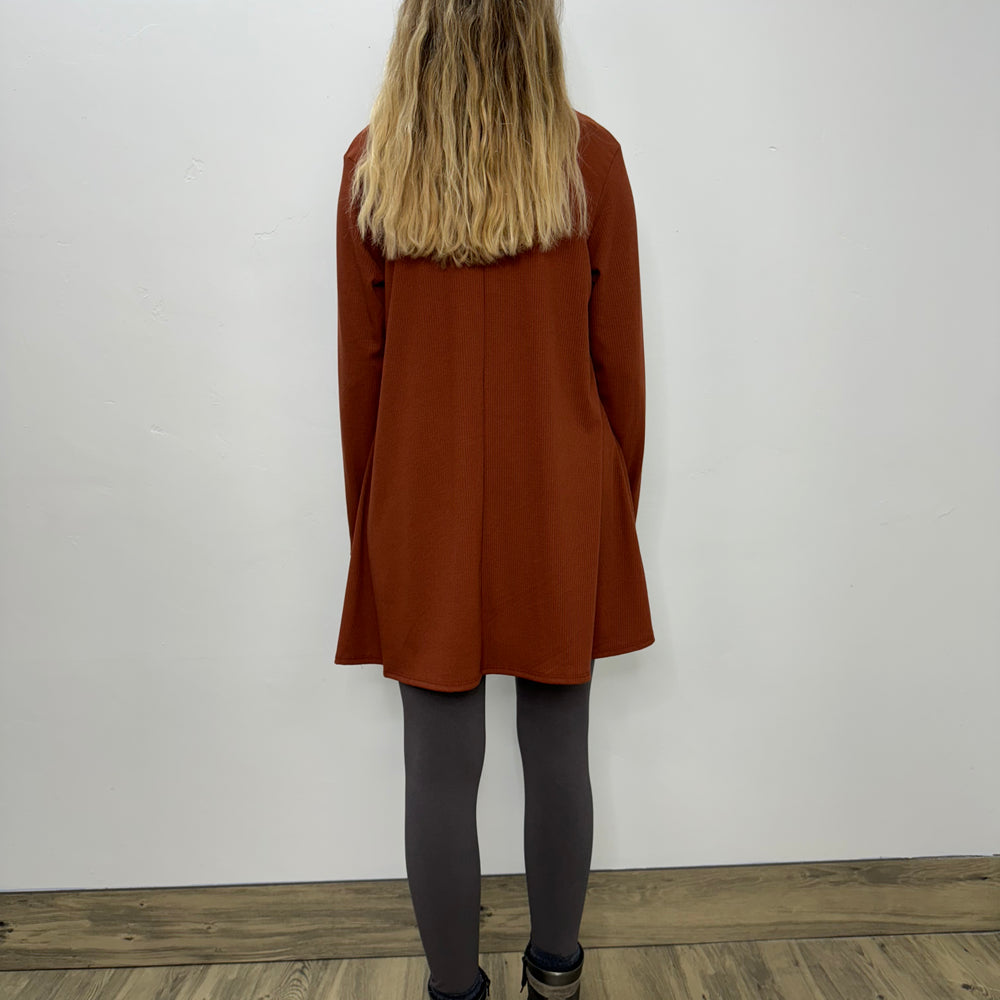 
                  
                    Long Sleeve Basic A-Line Tunic - Spicy Chai
                  
                