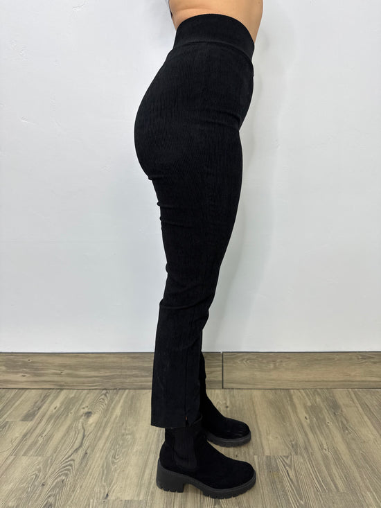 Black Corduroy Full Length Pants